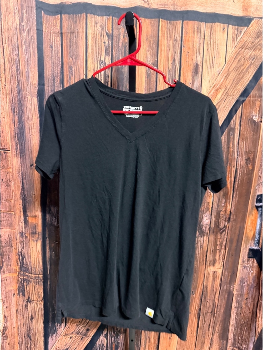 Carhartt Men's Black Relaxed Fit V-Neck T-Shirt Size M